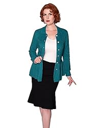 Belle Poque Women's Peplum Ruffle Knit Cardigan