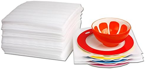Tenby Living Cushion Foam Sheets: Superior Quality 50-Pack Set Of Pre-Cut 12"X12" Sheets - Wrap In Safety Your Fragile Valuables For Storage Or Moving