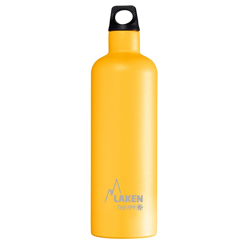 LAKEN Futura 18/8 Stainless Steel Thermal Bottle with Double Wall, Yellow, 750 ml