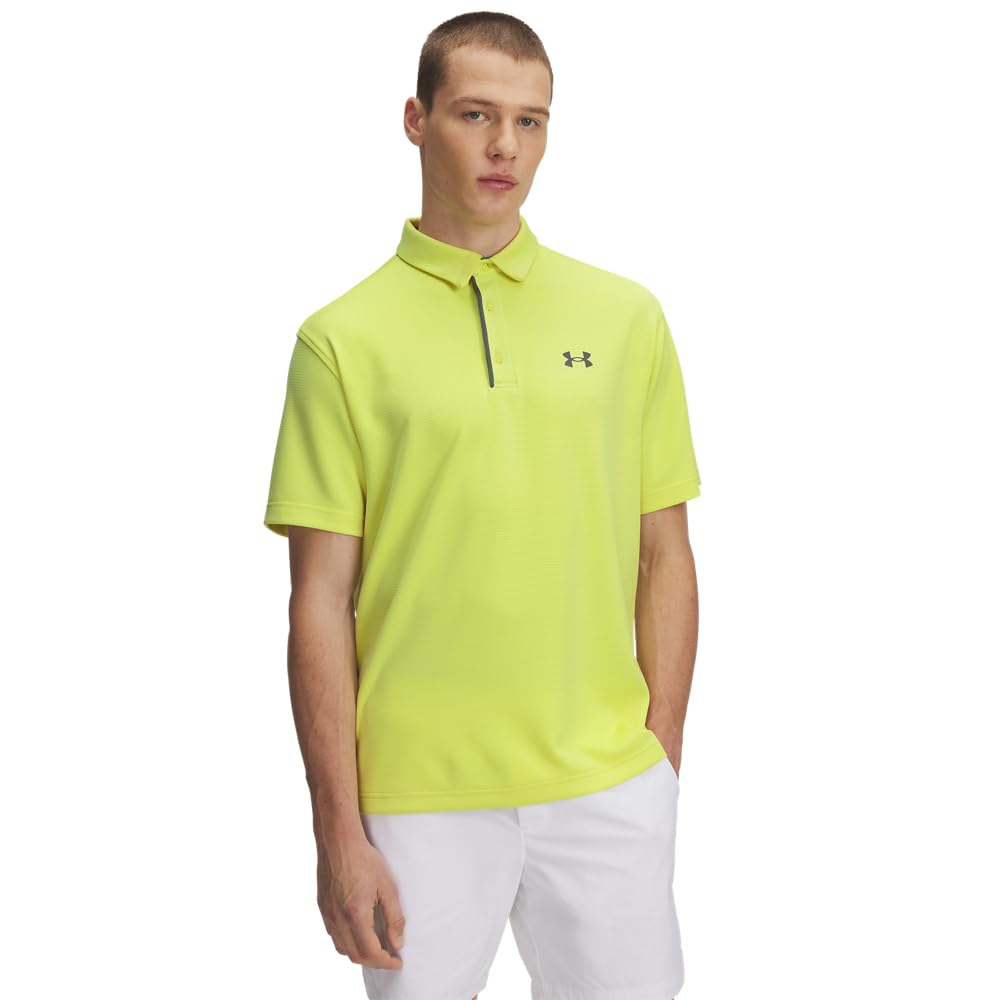 Under Armour Men's Tech Golf Polo, (728) Sonic Yellow / / Pitch Gray, Large Tall Image