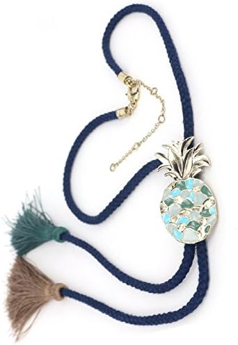 Long Sweater Chain Necklaces Ribbon Lace Tassel Pineapple Pendant Necklace Clothing Accessory (lace, pineapple &amp; tassel)