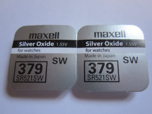2 x MAXELL SR521SW 379 SR521 SW 1.55v Silver Oxide Button Cell Watch Battery - Official Genuine Maxell