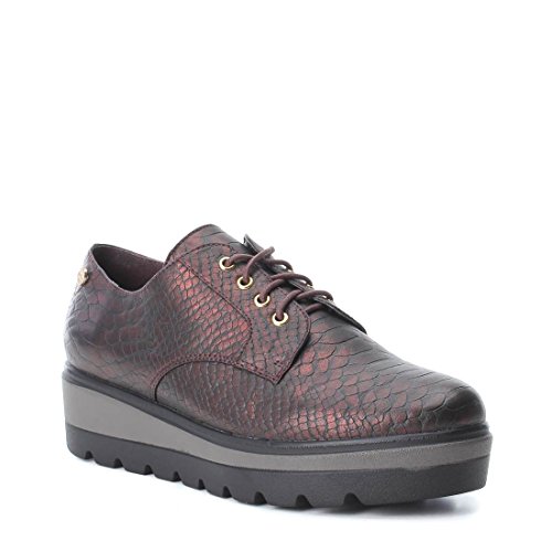41MAZq5R5lL Zapato DE Mujer XTI Plano con Cierre DE Cordones INGLESES Burdeos Zapato DE Mujer XTI Plano con Cierre DE Cordones INGLESES Burdeos - Imagen 3