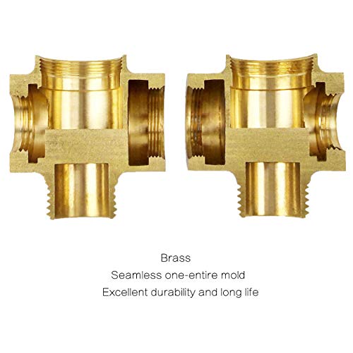 CACASO 100% Solid Brass Shower Arm Diverter,G 1/2 3 Way Shower Diverter valve For Hand Held Showerhead and Fixed Spray Head Diverter Polished Chrome