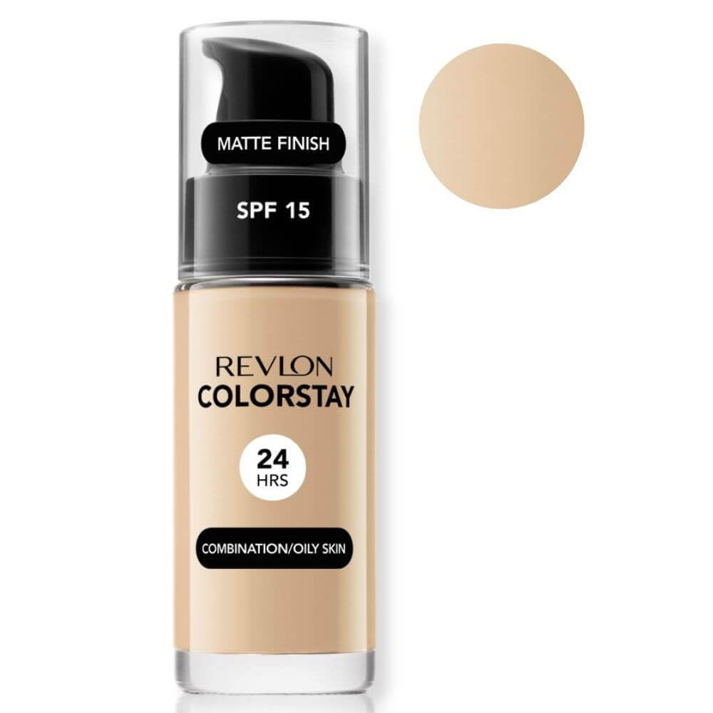 Revlon Colorstay Liquid Foundation Makeup Combination & Oily Skin SPF15, Medium To Full Coverage (30ml) Matte Finish, Sand Beige (180) Unisex