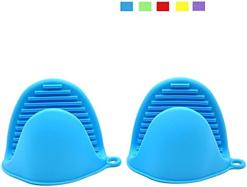 Pot Holder, Silicone Oven Mitts Non-Slip Handle Holders Strong Grip Heat Resistant Gloves(Color Random) (1 Pair)