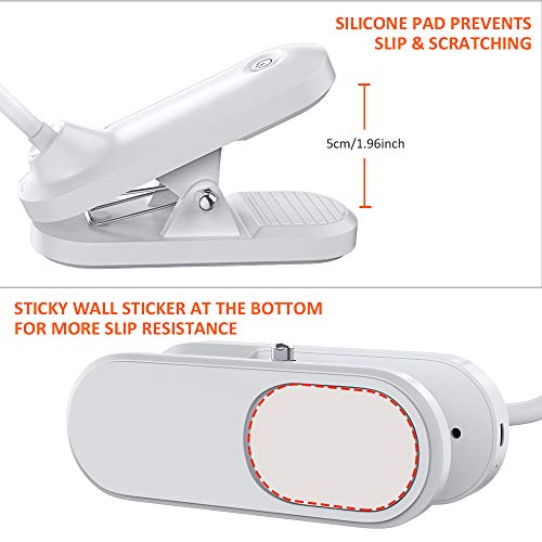STOON Reading Light with Clip, Rechargeable 30 LEDs Book Light with 3 Brightness (Cool and Warm) and Touch Switch, Flexible USB Eye-Care Desk Lamp for Kids Adults Reading in Bed