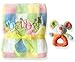 Baby Blanket & Rattle Gift Set for Boys & Girls. Unique Unisex Baby Shower Gifts. Soft Fleece Quilt for Receiving, Swaddling, Car Seat, Nursery & Crib. Toddler to Newborn 30