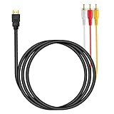 HDMI to RCA Cable,HDMI Male to 3RCA AV Composite Male M/M Connector Adapter Cable Cord Transmitter (NO Signal Conversion Function), One-Way Transmission from HDMI to RCA 5ft/1.5m