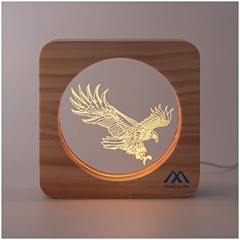 3D Night Light Eagle Design Acrylic Panel USB Power Supply Eye Caring LED Baby Rest Night Lamp Ideal for Bedroom