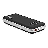 20000mah Portable Charger TONV Quick Charger 3.0 High Capacity Portable Battery Pack with LCD Digital Display for Laptop with USB C Power Port and More (Black-Silver)