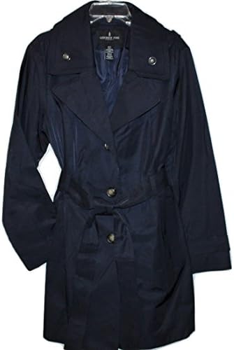 London Fog Women's Short Trench Coat (XXL, Navy Blue)