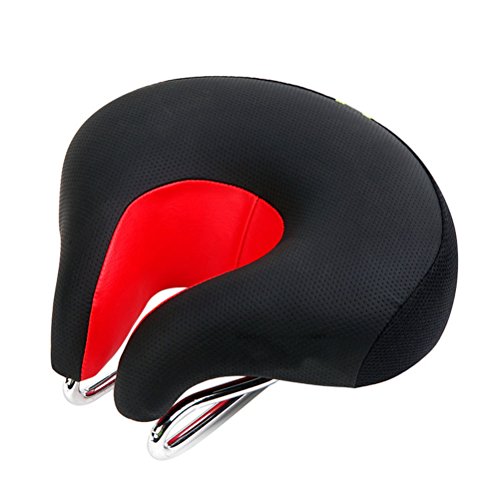 Gudessly Wide Bicycle Bike Seat No Nose Mountain Bike Saddle Comfortable Cycling Saddle Cushion High Resilience Breathable for Men