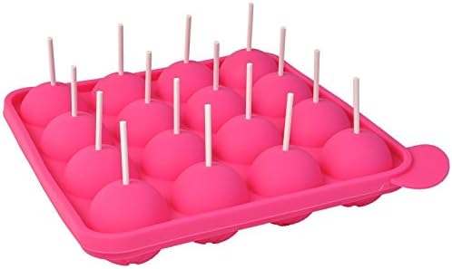16 Cup Cake Pops Set Tasty Top Silicone Mold Tray Baking Flex Pan Easy Non-Stick