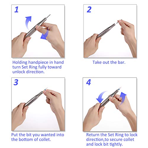 35000RPM Rechargeable Nail Drill - Portable Nail Drill Machine Cordless Wireless Electric Nail File Drill Professional Brushless Nail Drill for Acrylic Gel Nails with Drill Bits Set