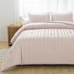 Andency Pink King Size Comforter Set, 3 Pieces Boho