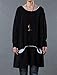 Mordenmiss Women's Daily Knitwear Spring Loose Sweater Dress (Large, Black)