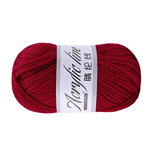 Yarn 100% Acrylic Wool Cotton Hand Knitting Skin-Friendly Yarn Single Ball Machine Wash & Dry Perfect for DIY Crocheting Projects (F)