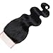 Lanyi 18 inch Brazilian Body Wave Lace Closure Free Part Virgin Human Hair Closure Natural Black 1b 130% Density 4x4 Lace
