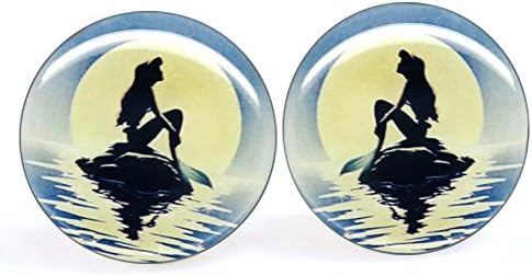 11mm Mermaid Blue Vintage Stainless Steel Stud Earrings For Girls Ear Studs Nickel Free