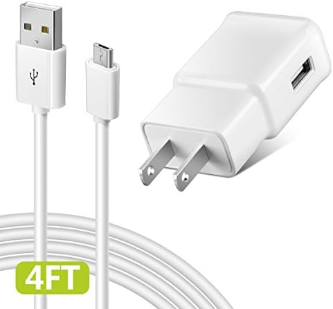 ZEUUE Fast USB Wall Charger Kit Adaptive Quick Charge 2.0 4FT Micro USB Cable Kit for Galaxy S6 ,S7, S4, /Note 5, Note 4 / Galaxy Tab Pro, Tab 4 (Wall Charger+Micro USB Cable)