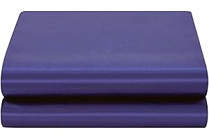 Satin Flat Sheet Only, 1 - Piece Top Sheet, Extra Soft Silk Flat Bed Sheets Sold Separately (Navy, Twin)