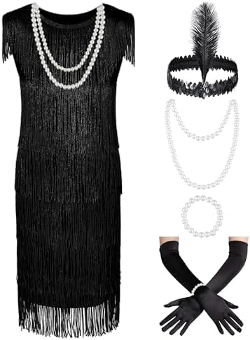 flapper dress costume party city Women 1920s Great Gatsby Sequin Flapper Dress Wedding Evening Party Costume