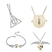 4 Piece Harry Potter Inspired Necklace Set Time Turner Deathly Hallows Golden Snitch for Harry Potter Fans Gifts or Decorations (Necklaces)