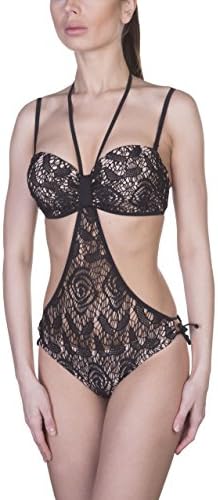 Anabel Arto Womens One Piece Cut Out Lace Swimsuit