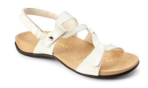 Vionic with Orthaheel Technology Womens Paros Backstrap Orthotic Sandal White Size 9