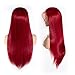 mscoco Brazilian Straight Wigs with Baby Hair for Black Women Red Color 13x6 Lace Front Wigs Human Hair Pre Plucked 150% Density Colored Wigs for Black Women (20 inch)