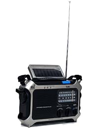 Radio de emergencia de clima Kaito ka550 6 Way Powered am fm Onda Corta NOAA con PEAS (Sistema de alerta de emergencia pública) Plateado