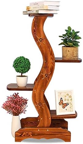 Lyxfcy フラワースタンド フラワースタンド 棚 木製 植物ディスプレイラック 組立品 飾り棚 置物シェルフ 植木鉢置き 花台 ラック 棚 鉢植え 植物棚 植木鉢 プランター 盆栽 軽量 頑丈 屋外 室内 スタンド 盆栽棚 ガーデニング フラワー 園芸 おしゃれ Size 45cm