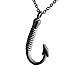 Cremation Ashes Fish Hook Urn Necklace Holder Memorial Pendant Stainless Steel Waterproof Pendant black