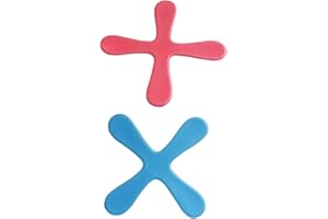 JUMPLAWN Foam Boomerang Flying Toy for Boys and Girls 10 Inch Soft Safe 2pcs Red and Light Blue Indoor Outdoor Play