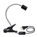 OMAYKEY Reptile Clamp Lamp Fixture, Lengthened Adjustable Holder Stand, for Pet Habitat Heat Lamps & Light Bulbs Use, Black