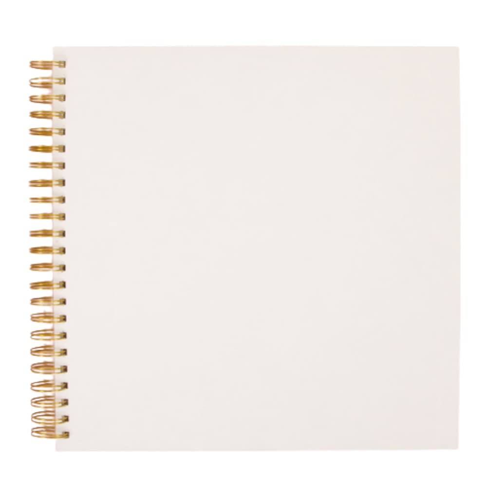 Craftelier - Ring Album for Scrapbooking and Crafts Projects | 30 Sheets Ivory White with 190g Grammage | Gold Spiral Ring | Size 12" x 12" (30.5 x 30.5 cm)