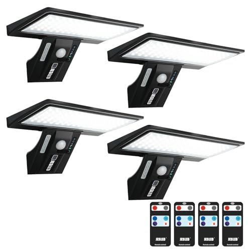 Solarleuchte für den Außenbereich, 90 LEDs, Bewegungsmelder, 3 Modi, IP65, austauschbarer Akku, 4 Stück