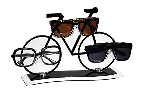 Eyeglass Display / Sunglass Display Rack Holder - Bicycle Design - For Eyewear, Sunglasses, Reading Glasses - Black 11.75 x 0.25 x 7.75 Inches