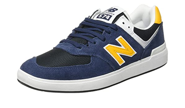Amazon.com | New Balance AM574 Navy/Yellow Men's 10.5, Women's 12 Medium |  Skateboarding