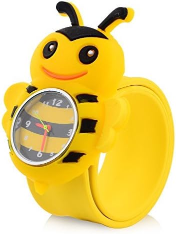 Cute Cartoon Slap Watch Bee Design with Bendable Silicone Strap Wristwatches For Children