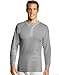 Hanes Men's X-Temp Thermal Longsleeve Henley Top, Heather Grey, XX-Large