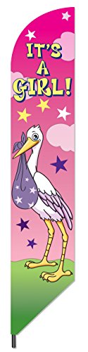 Forum Novelties Outdoor Pennant Flag, 7′, It’s a Girl