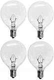 25 Watts G16.5 Replacement Light Bulbs for 25WLITE Scentsy Full Size Warmer, Candle Wax Melt Warmer and Globe Incandescent Lamps, Candelabra E12 Base Pack of 4