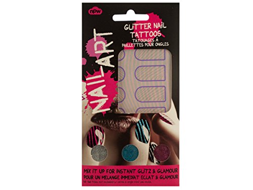Kole Striped Nail Art Glitter Tattoos Kit, 1 Ounce