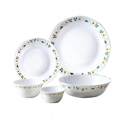 Diva Ivory Amber Willow Dinner Set, 19-Pieces, Multicolour