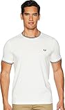 Fred Perry Men's Twin Tipped T-Shirt, Snow White, X-Large