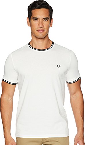 Fred Perry Men's Twin Tipped T-Shirt, Snow White, X-Large