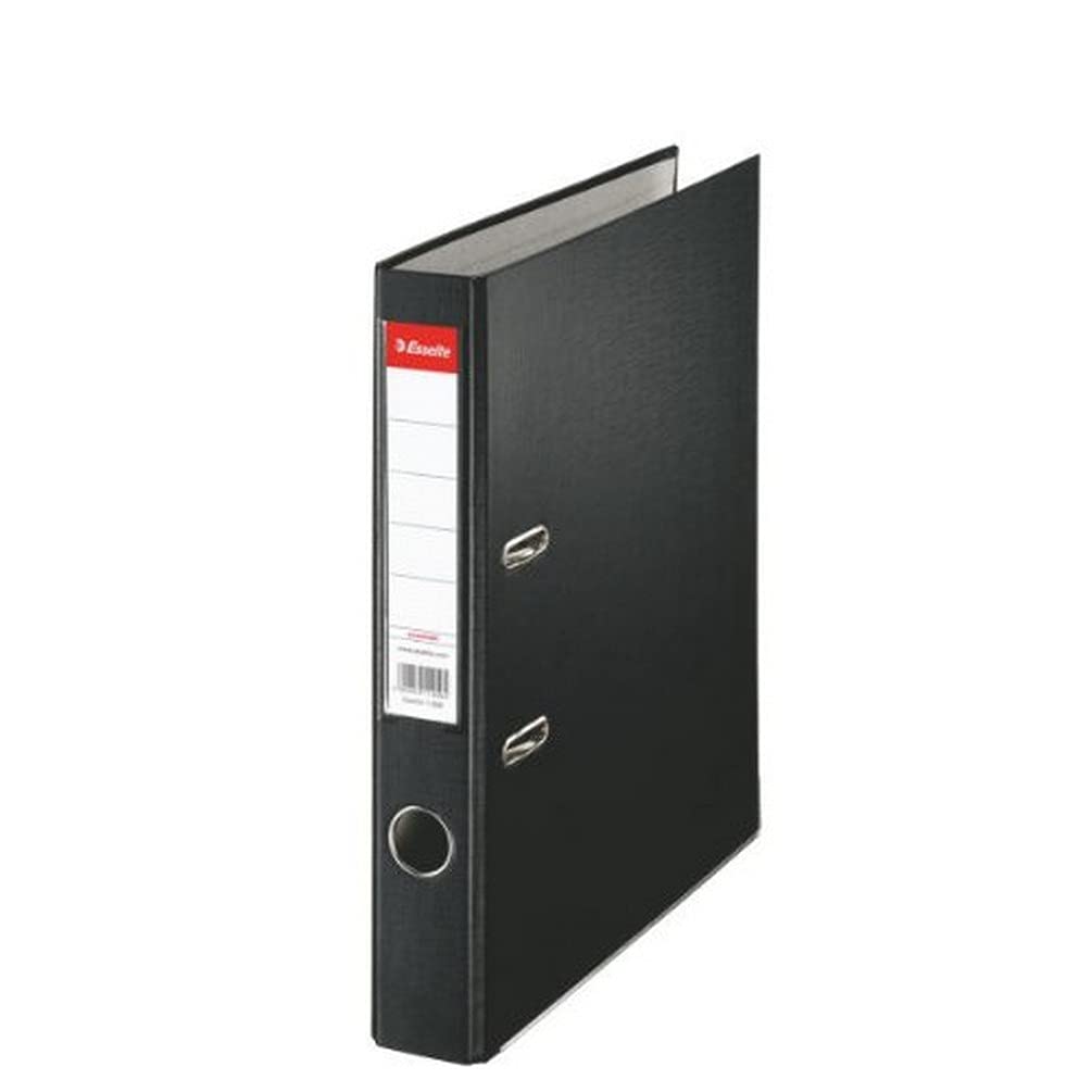 Esselte A4 Lever Arch File, Black, 52mm Spine, Plastic, Pack of 1, 81197