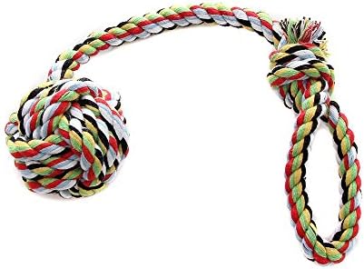 PET PLANEDO - Dog Rope Toy with Braided Tug and Cotton Rope Ball/ Teeth Cleaning Chew Toy for Small and Medium Sized dogs